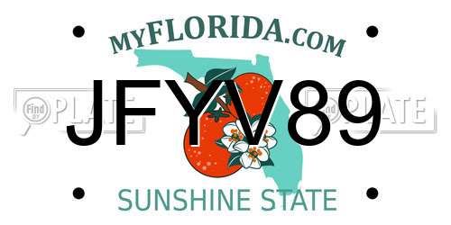 JFYV89 Florida License Plate