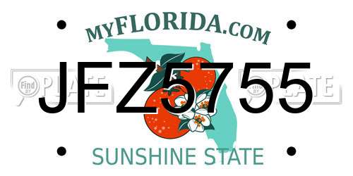 JFZ5755 Florida License Plate