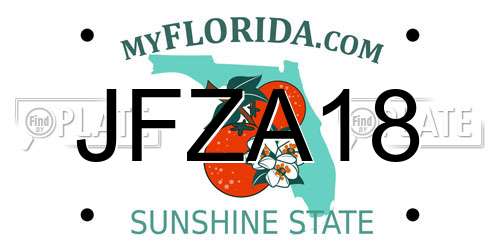 JFZA18 Florida License Plate