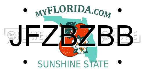 JFZBZBB Florida License Plate