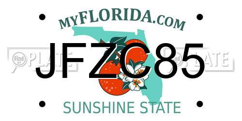 JFZC85 Florida License Plate