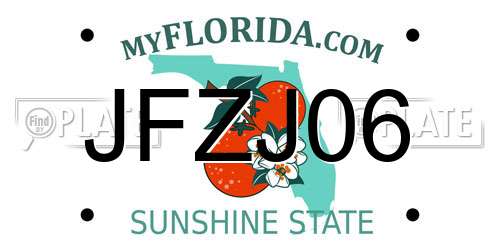 JFZJ06 Florida License Plate