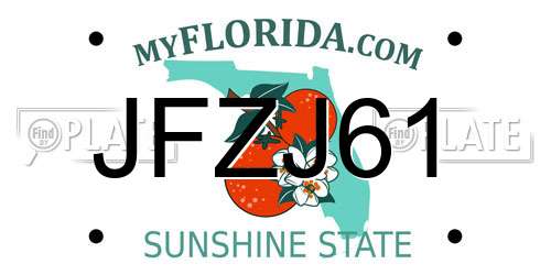 JFZJ61 Florida License Plate