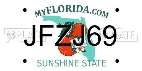 JFZJ69 Florida License Plate