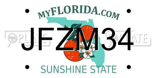 JFZM34 Florida License Plate
