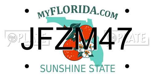 JFZM47 Florida License Plate