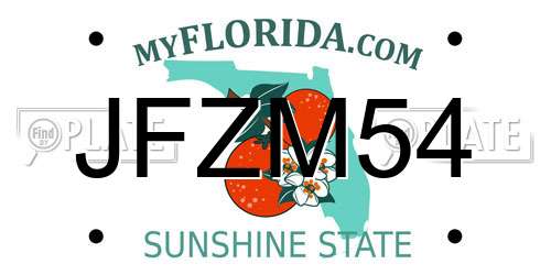 JFZM54 Florida License Plate