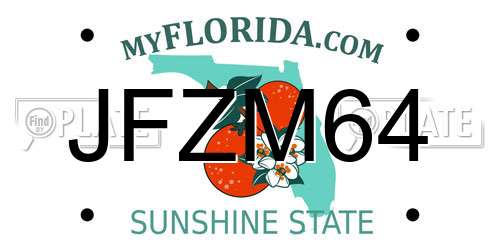 JFZM64 Florida License Plate