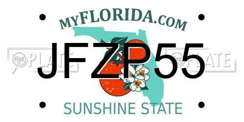 JFZP55 Florida License Plate