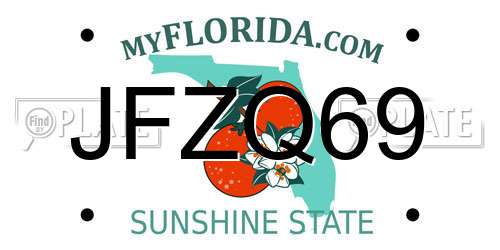 JFZQ69 Florida License Plate