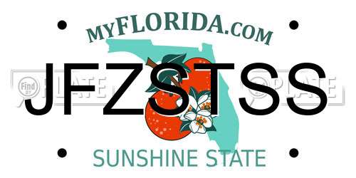 JFZSTSS Florida License Plate