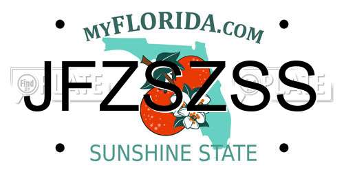 JFZSZSS Florida License Plate