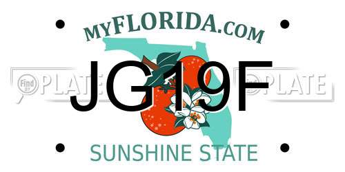 JG19F Florida License Plate