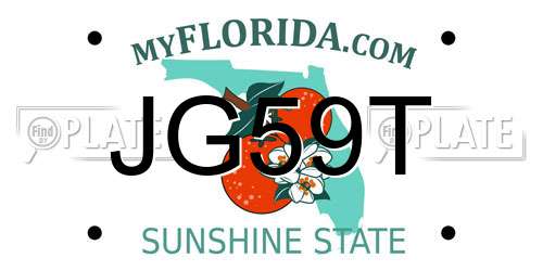 JG59T Florida License Plate