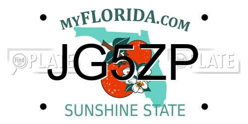 JG5ZP Florida License Plate