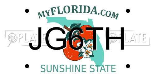JG6TH Florida License Plate