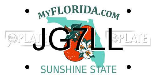 JG7LL Florida License Plate