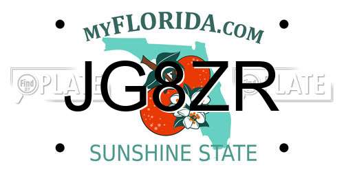 JG8ZR Florida License Plate