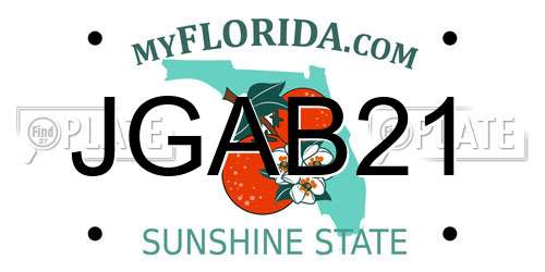 JGAB21 Florida License Plate