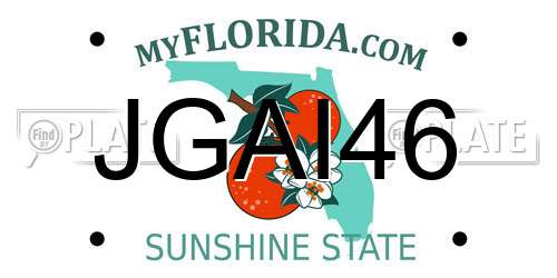 JGAI46 Florida License Plate