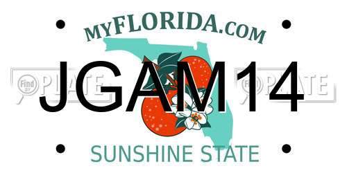 JGAM14 Florida License Plate