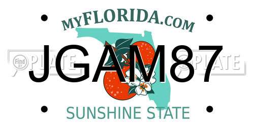 JGAM87 Florida License Plate