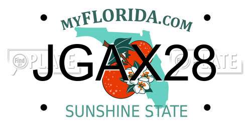 JGAX28 Florida License Plate