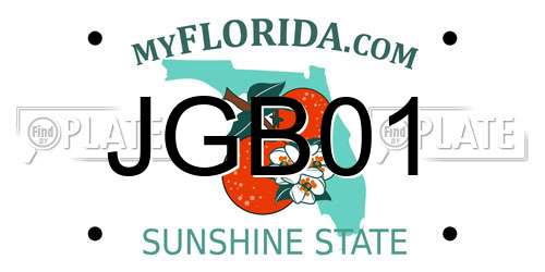 JGB01 Florida License Plate