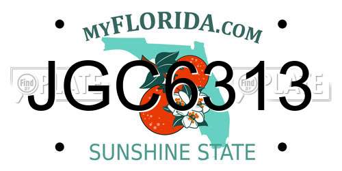 JGC6313 Florida License Plate