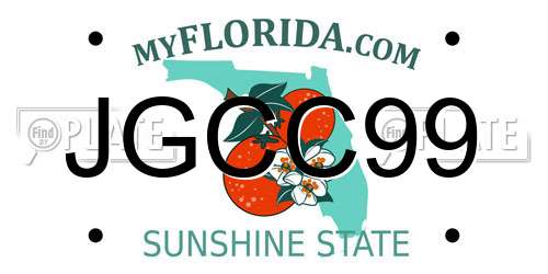 JGCC99 Florida License Plate
