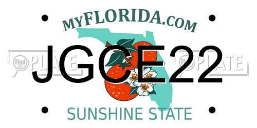 JGCE22 Florida License Plate