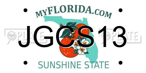 JGCS13 Florida License Plate