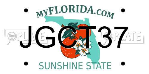 JGCT37 Florida License Plate