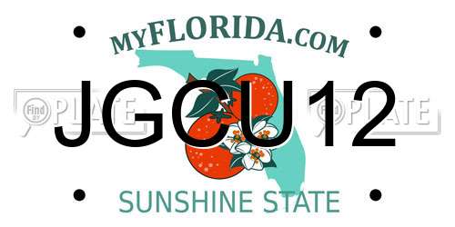 JGCU12 Florida License Plate