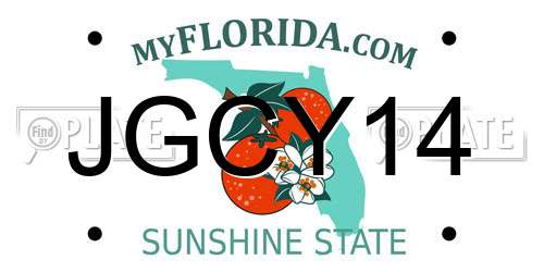 JGCY14 Florida License Plate