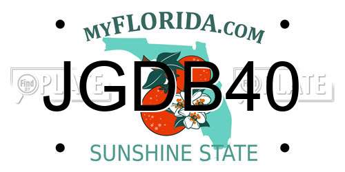 JGDB40 Florida License Plate
