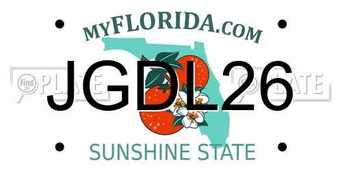 JGDL26 Florida License Plate