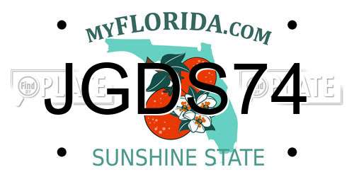 JGDS74 Florida License Plate