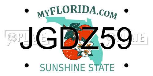 JGDZ59 Florida License Plate