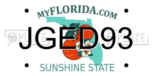 JGED93 Florida License Plate
