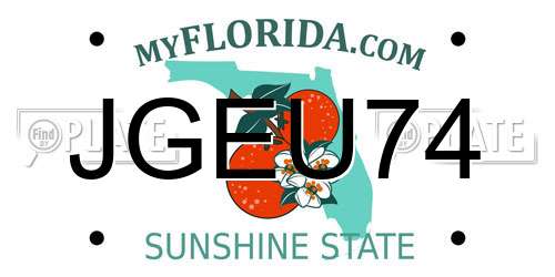 JGEU74 Florida License Plate