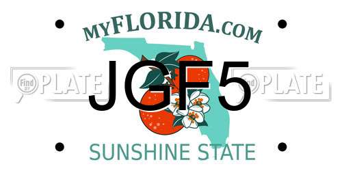 JGF5 Florida License Plate