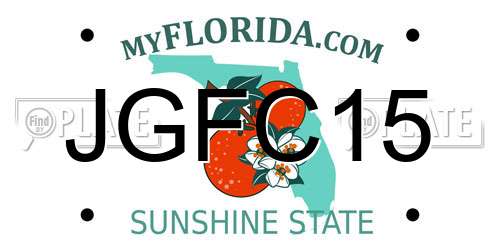 JGFC15 Florida License Plate