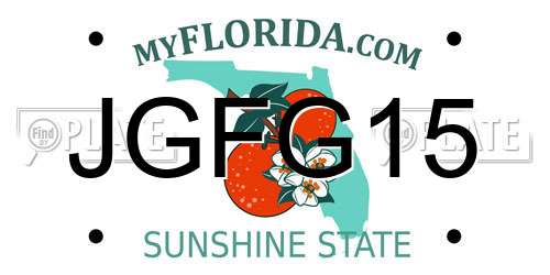 JGFG15 Florida License Plate