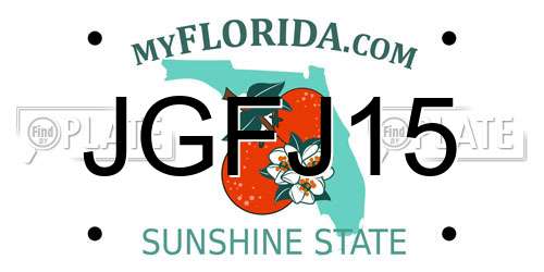 JGFJ15 Florida License Plate