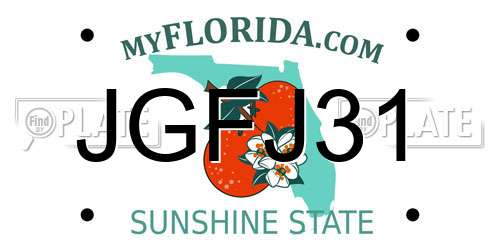JGFJ31 Florida License Plate