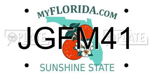 JGFM41 Florida License Plate