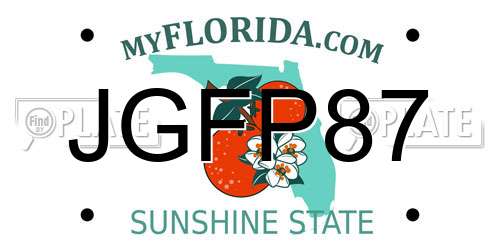 JGFP87 Florida License Plate