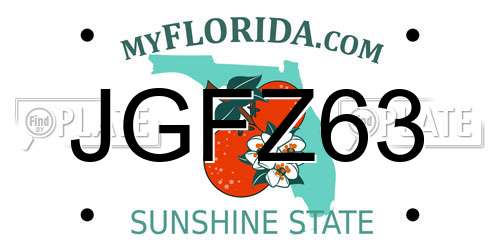 JGFZ63 Florida License Plate