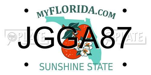 JGGA87 Florida License Plate